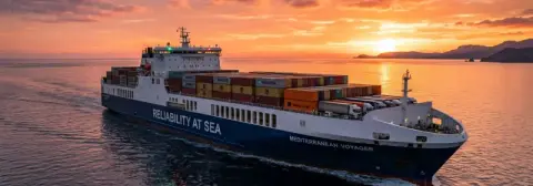 Rototta del traghetto da Barcellona a Palma