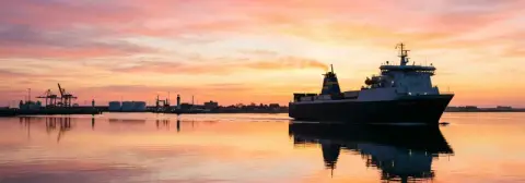 Rototta del traghetto da Travemünde a Trelleborg